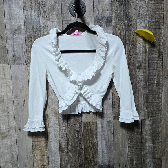 Lilly Pulitzer White Babydoll Ruffle Bolero Cardigan - Picture 1 of 4